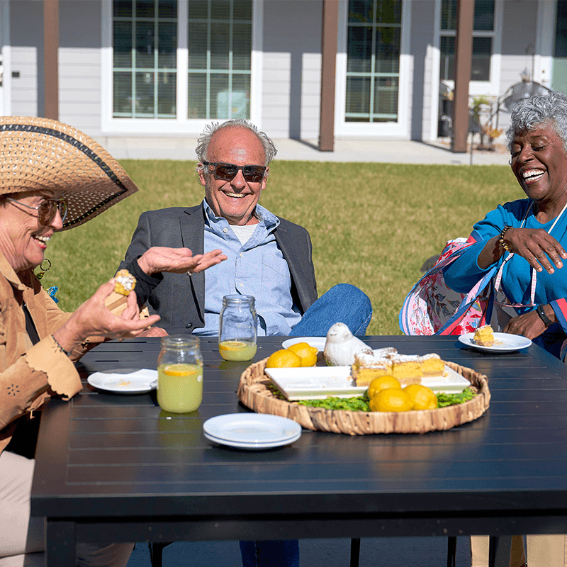 Independent living residents enjoying the outdoors