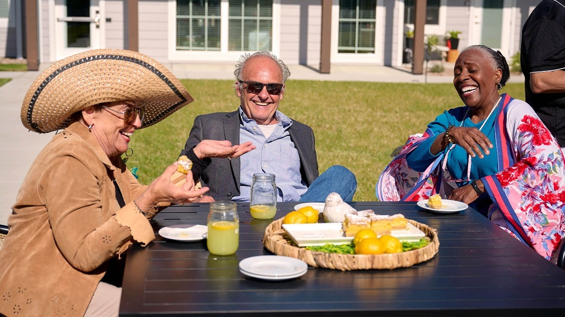 Group of seniors enjoying time outside
