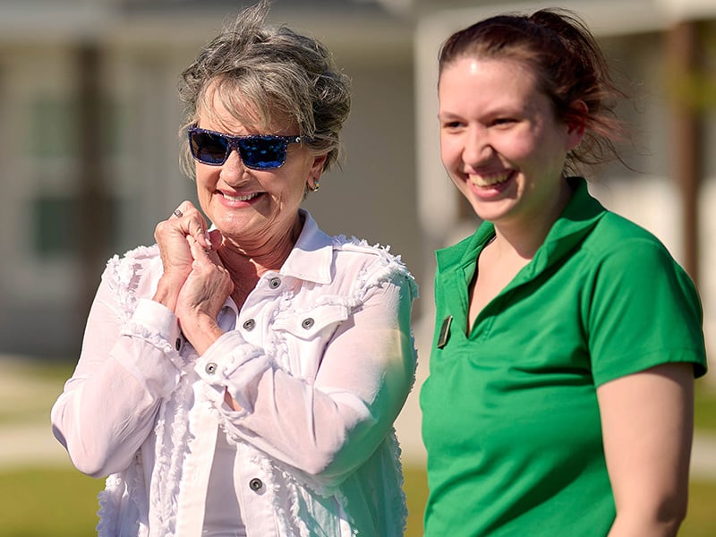 Group of seniors having fun outside