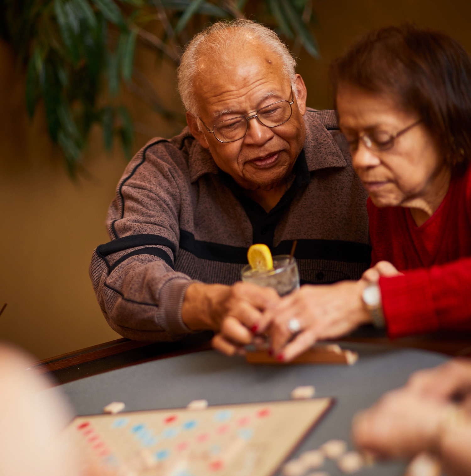 Senior Couple Playing Games