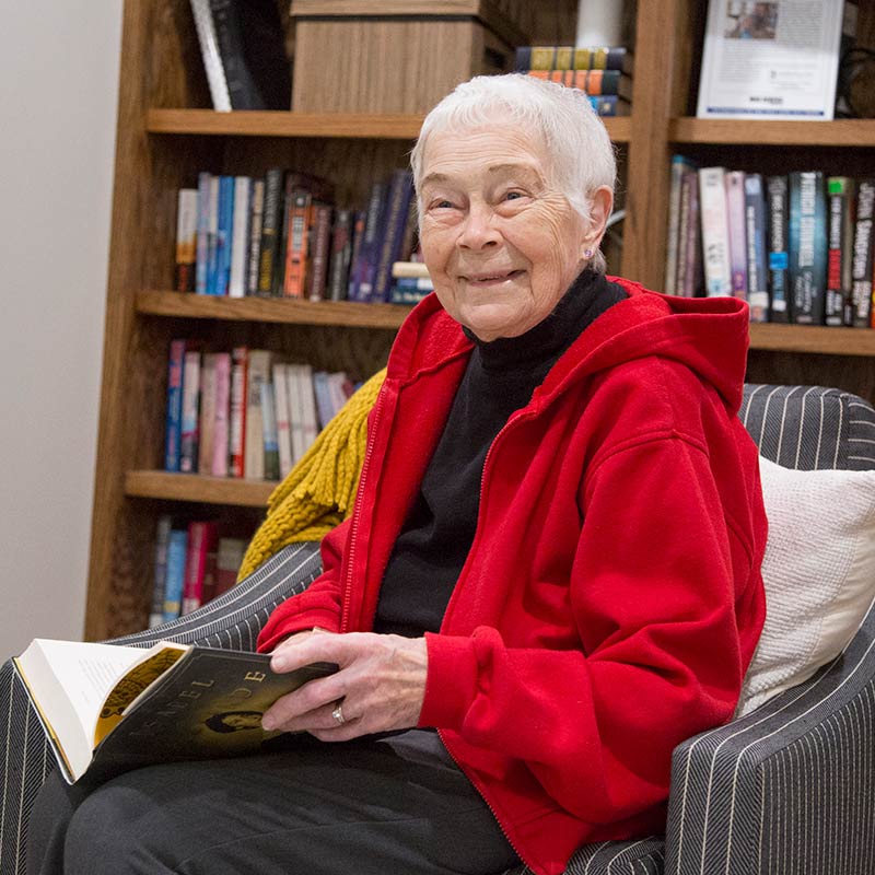 Senior Reading a book