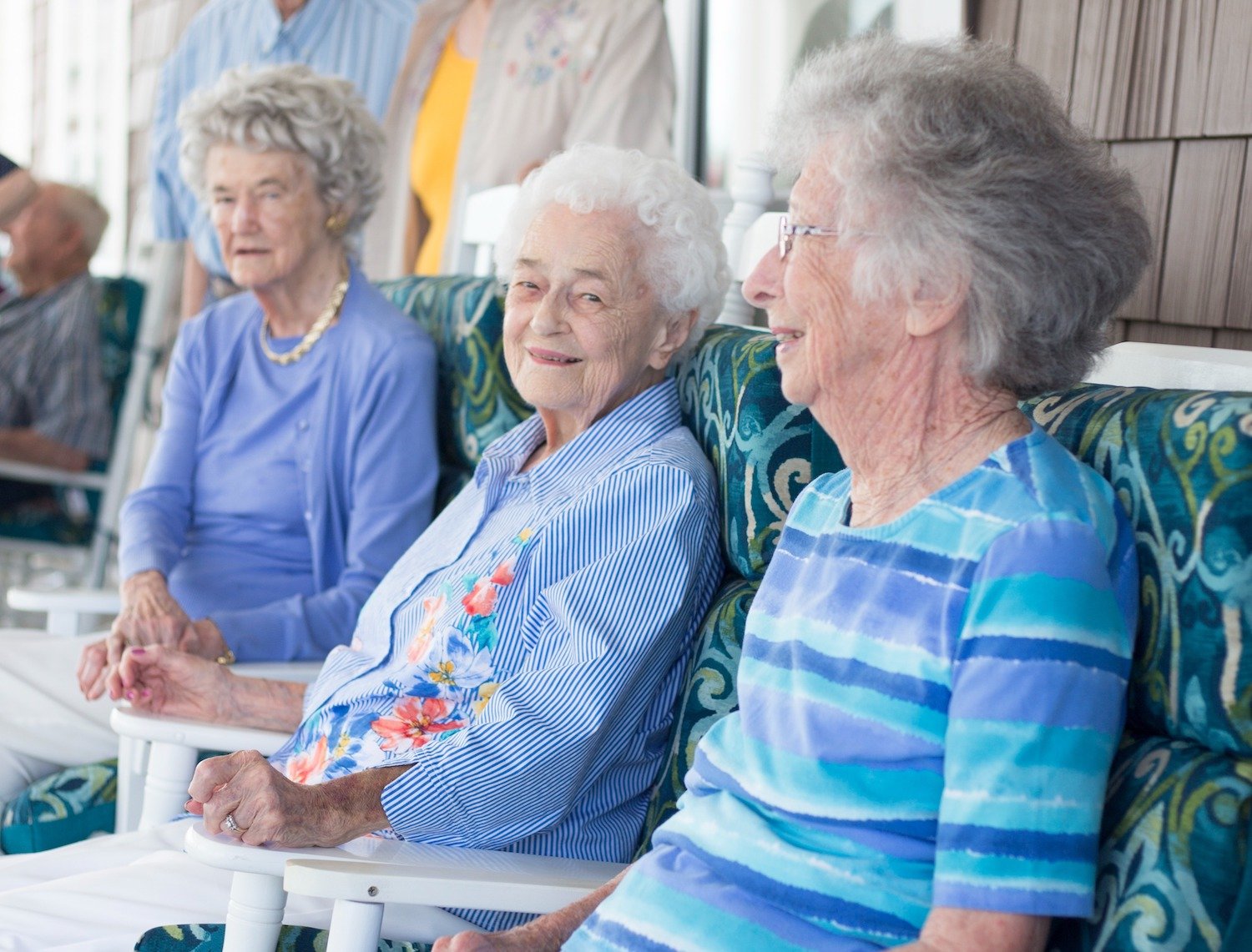 group of seniors hanging out together
