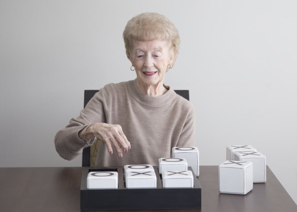 Senior woman doing a memory exercise