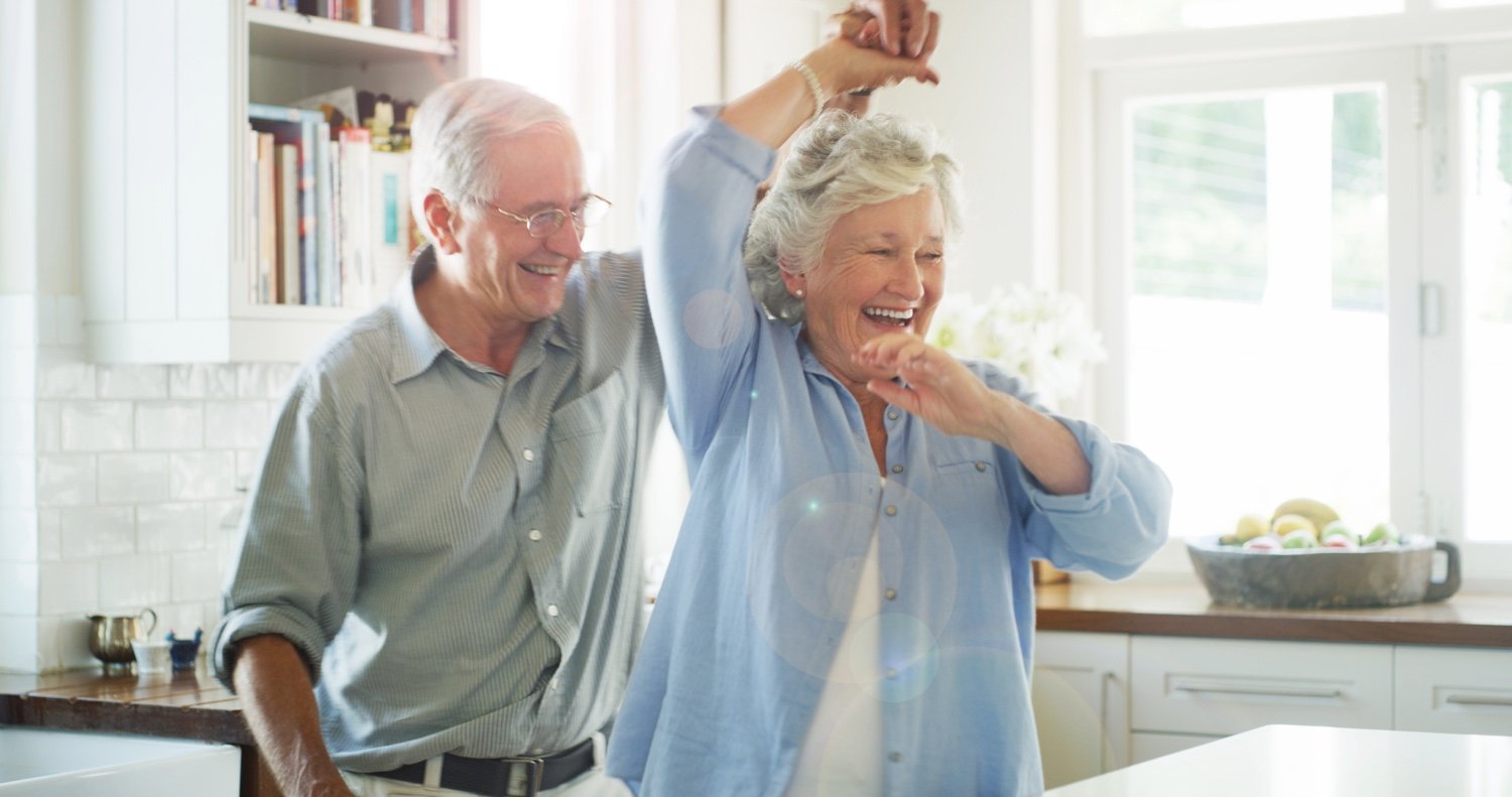 Senior couple dancing together