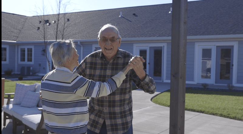Assisted living residents dancing