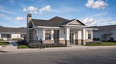 A rendering of the community cottages at Independent Living Cottages at Cedarhurst of Farmington.