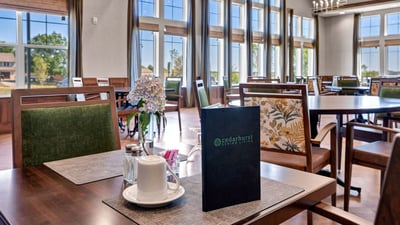 The dining room at Cedarhurst Senior Living of Shawnee