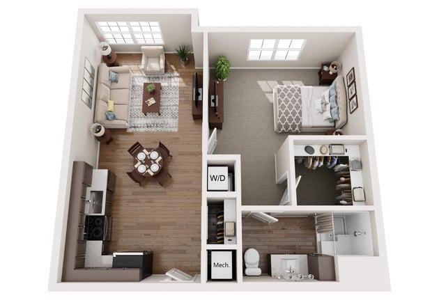 One bedroom floor plan
