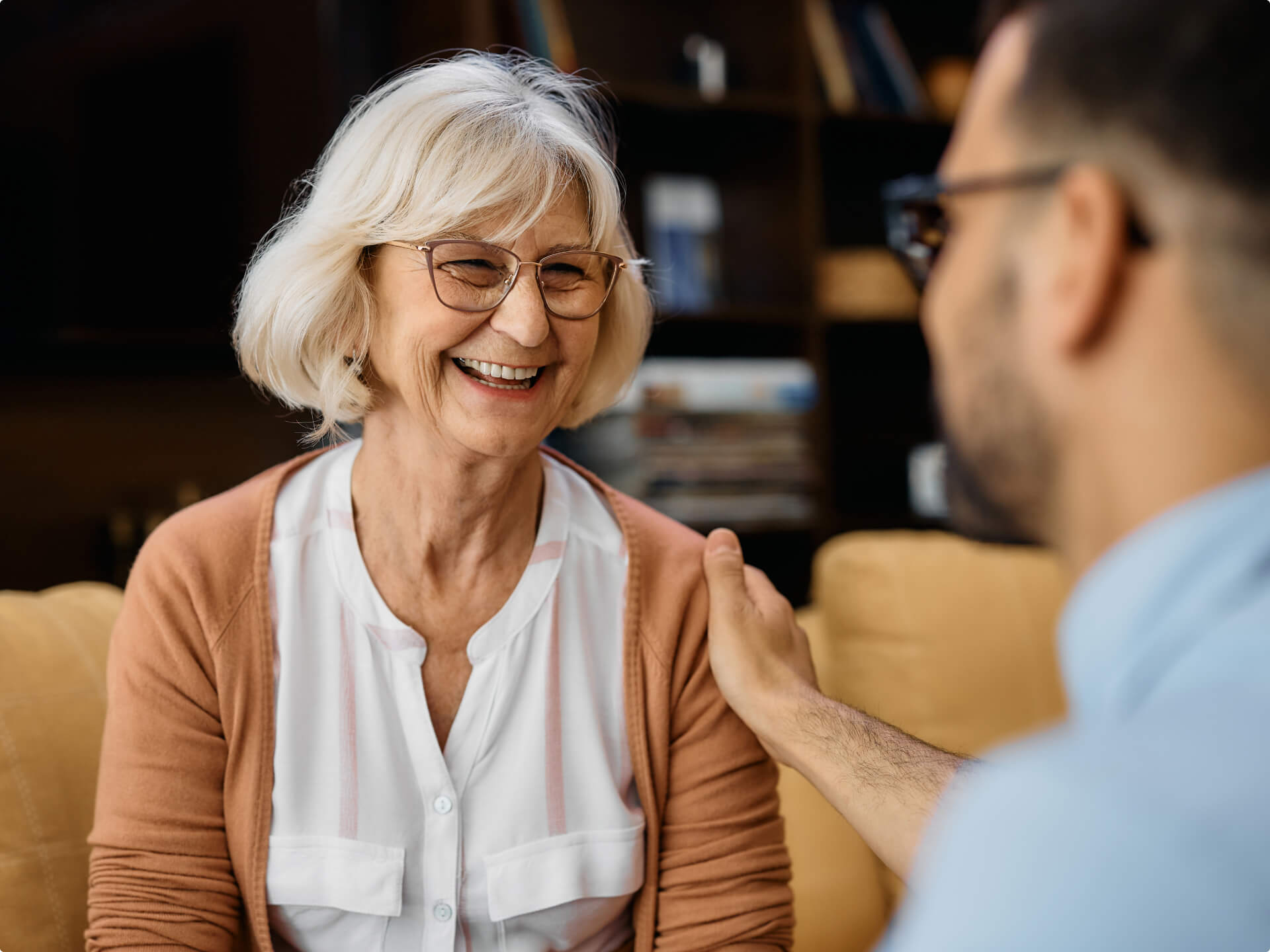 Senior woman getting advice on senior living