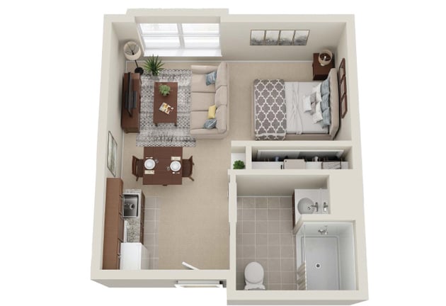 Cedar Creek of Marion - Assisted Living Studio Apartment Floor Plan