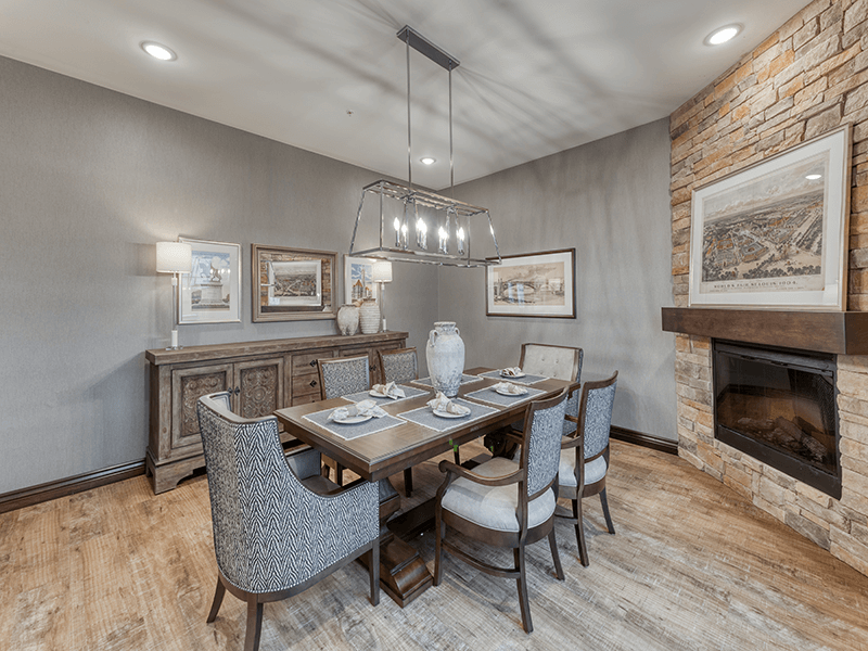 Private dining room at Cedarhurst of Arnold, offering an intimate space for residents to celebrate