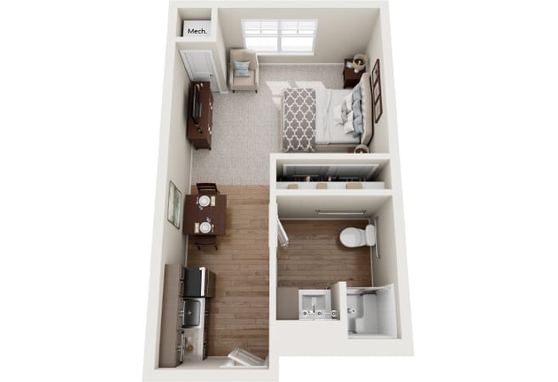 Cedarhurst of Arnold - Assisted Living Studio Apartment Floor Plan