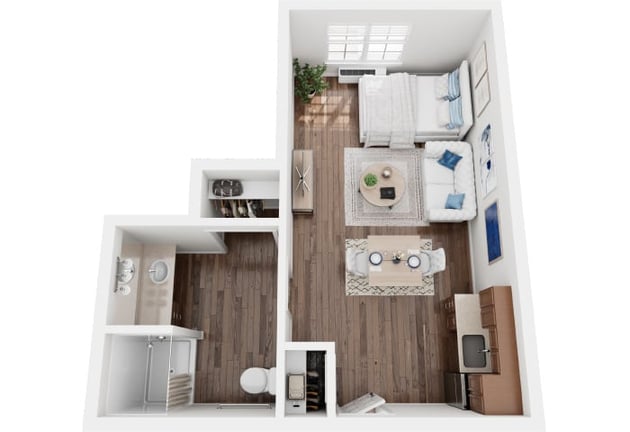 Cedarhurst of Beaumont - Assisted Living Studio Apartment Floor Plan