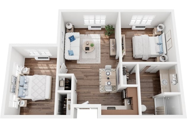 Cedarhurst of Beaumont - Assisted Living Two Bedroom Apartment Floor Plan
