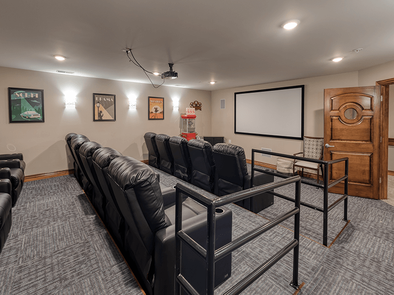 Dedicated movie theater at Cedarhurst of Bethalto, where residents can enjoy films and events