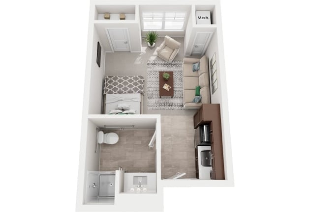 Cedarhurst of Blue Springs - Assisted Living Studio Apartment Floor Plan