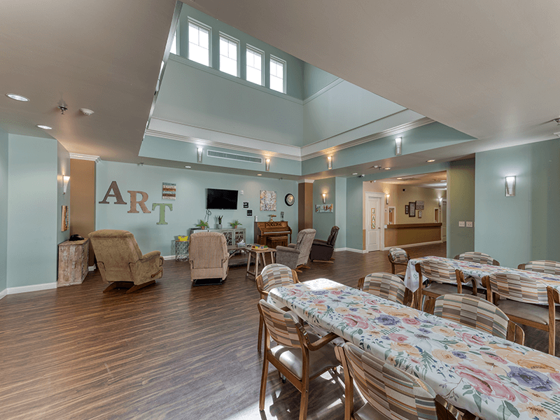 Dedicated art and activity room at Cedarhurst of Breese, offering an accessible space for hobbies, crafts, and games