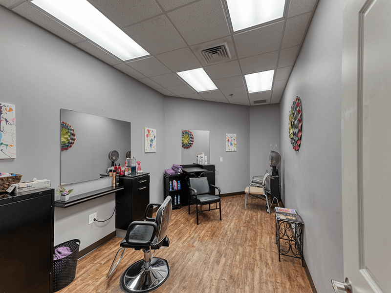 The convenient on-site salon at Cedarhurst of Breese, offering easy access to beauty and grooming services for residents.