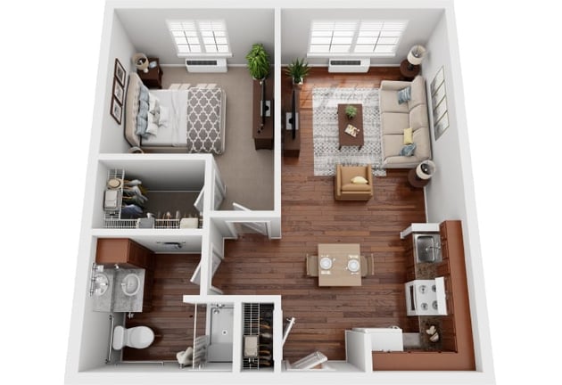 Cedarhurst of Breese - Assisted Living One Bedroom Apartment Floor Plan