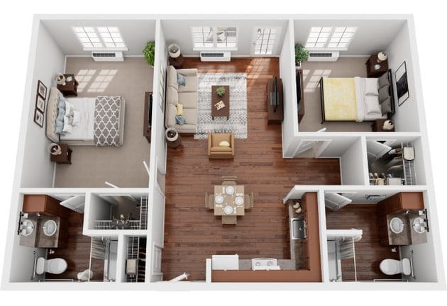 Cedarhurst of Breese - Assisted Living Two Bedroom Apartment Floor Plan