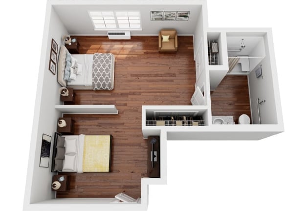 Cedarhurst of Breese - Memory Care Companion Suite Apartment Floor Plan