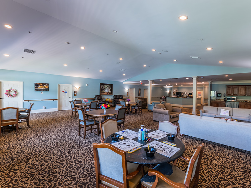 Dedicated art and activity room at Cedarhurst of Canton, offering an accessible space for hobbies, crafts, and games