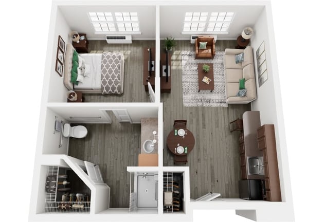 Cedarhurst of Columbia - Assisted Living One Bedroom Apartment Floor Plan
