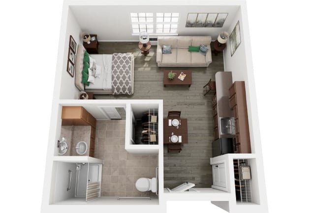 Cedarhurst of Columbia - Assisted Living Studio Apartment Floor Plan