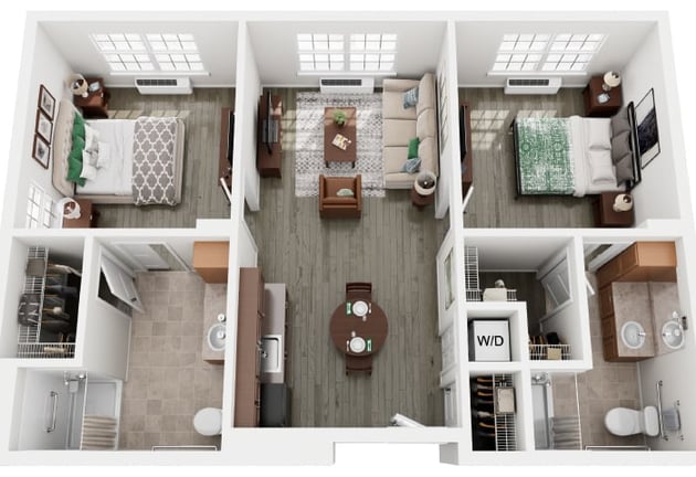 Cedarhurst of Columbia - Assisted Living Two Bedroom Apartment Floor Plan