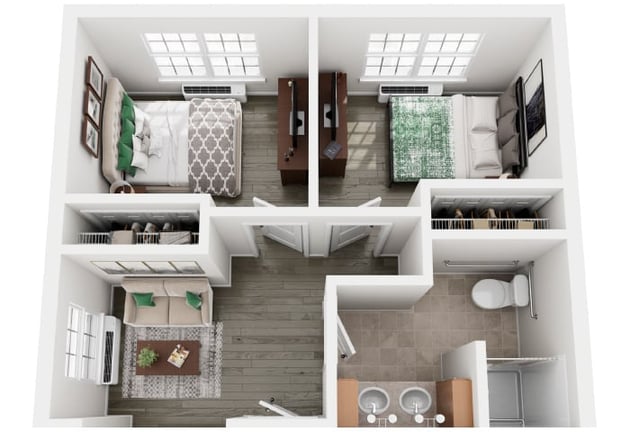 Cedarhurst of Columbia - Memory Care Companion Suite Apartment Floor Plan