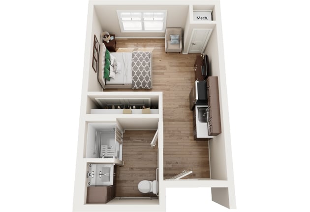 Cedarhurst of Crown Point - Assisted Living Studio Apartment Floor Plan