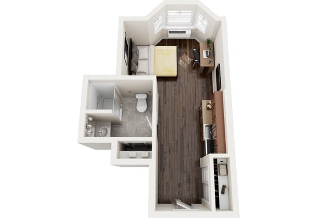 Cedarhurst of Des Peres - Assisted Living Studio Apartment Floor Plan