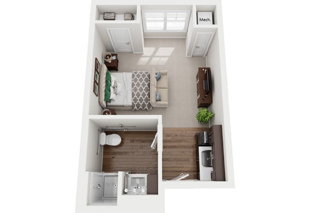 Cedarhurst of Dyer - Assisted Living Studio Apartment Floor Plan