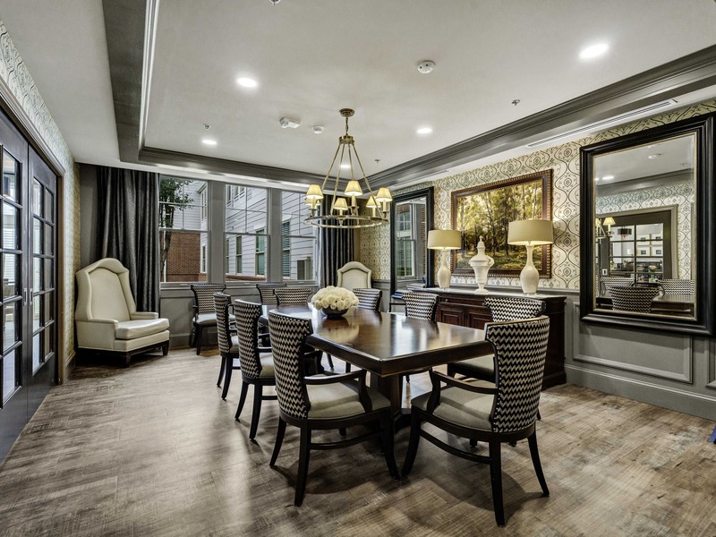 Private dining room at East Louisville, offering an intimate space for residents to celebrate