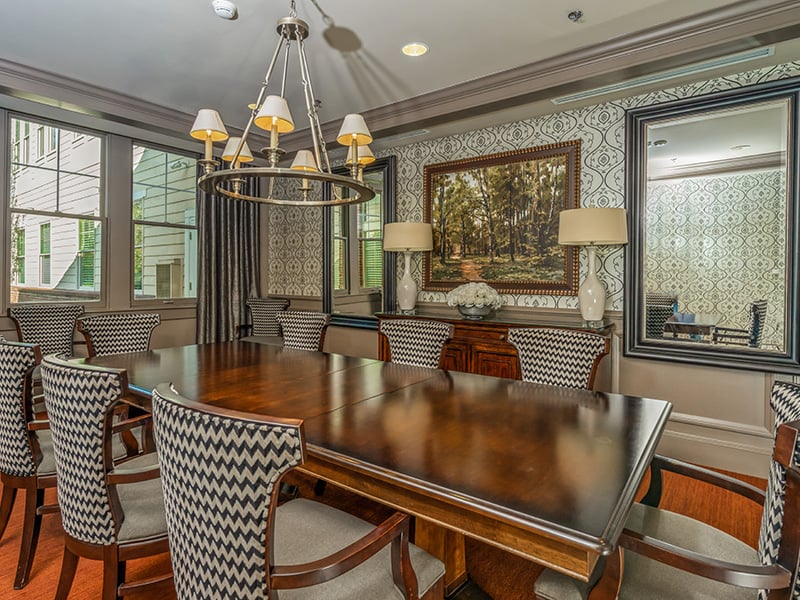 Private dining room at Cedarhurst of East Louisville, offering an intimate space for residents to celebrate