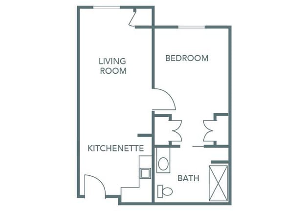 Cedarhurst of East Louisville - Assisted Living One Bedroom Apartment Floor Plan