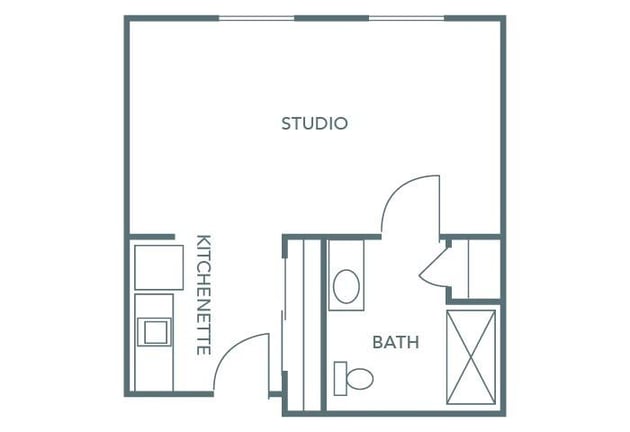 Cedarhurst of East Louisville - Assisted Living Studio Apartment Floor Plan