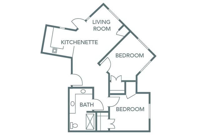 Cedarhurst of East Louisville - Assisted Living Two Bedroom Apartment Floor Plan