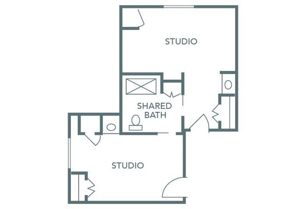 Cedarhurst of East Louisville - Memory Care Companion Suite Apartment Floor Plan