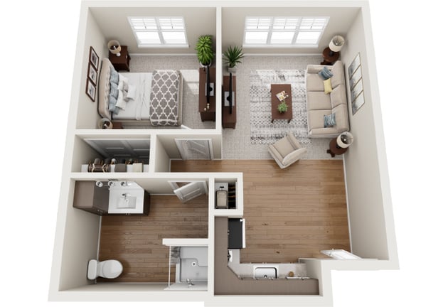 Cedarhurst of Fort Wayne -  Assisted Living One Bedroom Apartment Floor Plan