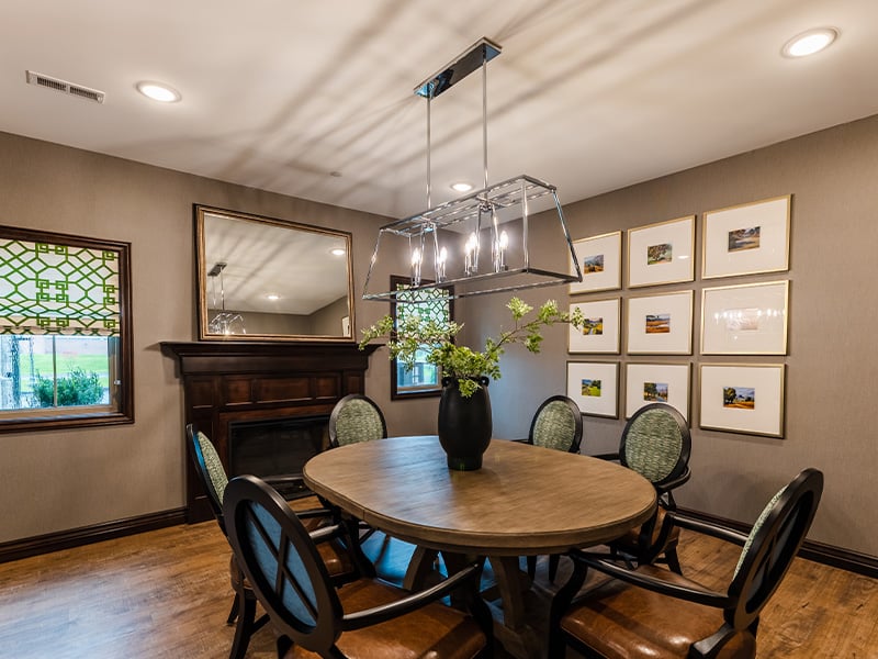 Private dining room at Cedarhurst of Frankfort, offering an intimate space for residents to celebrate.