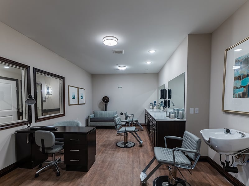 Cedarhurst of Frankfort's on-site salon, designed with senior-friendly access for comfortable pampering