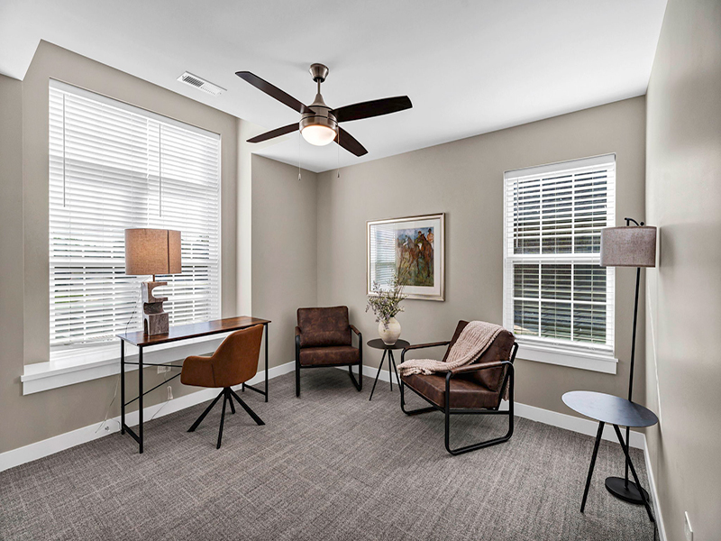 Cozy bedroom in Cedarhurst of Frankfort's Independent Living at Cedarhurst Cottages