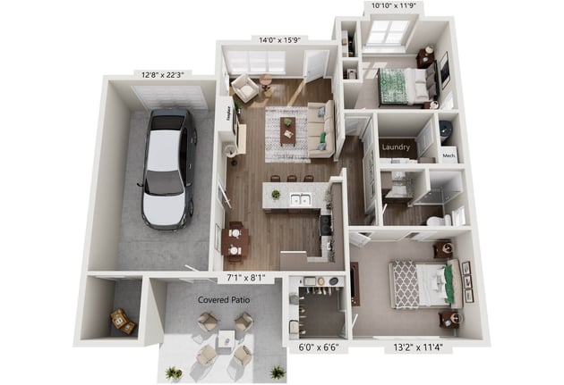 Cedarhurst of Frankfort - Independent Living Cottages Floor Plan with Storage