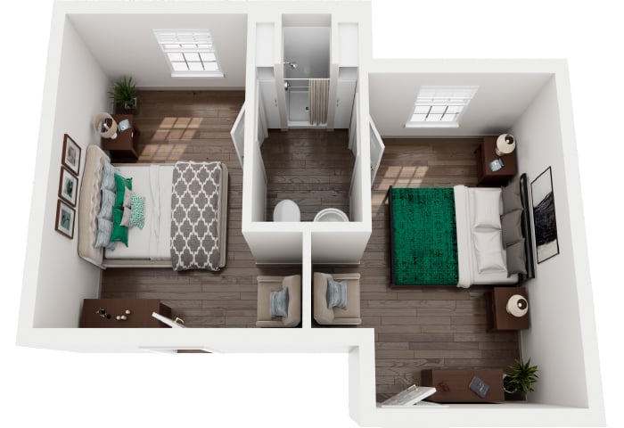 Cedarhurst of Granite City - Memory Care Semi-Private Suite Floor Plan
