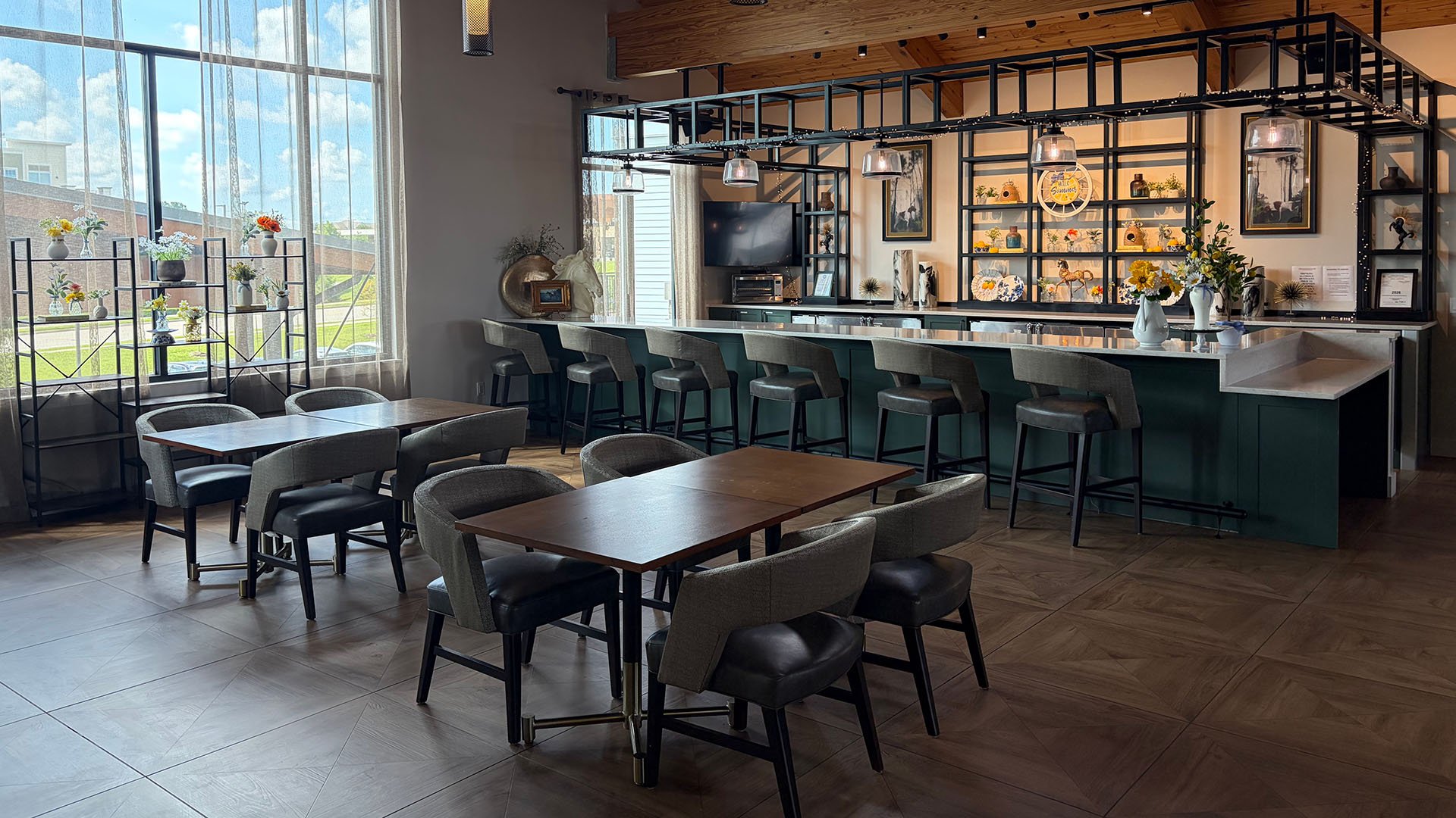 On-site bistro at Cedarhurst of Hamburg showcasing comfortable seating for residents to enjoy daily dining and connection.