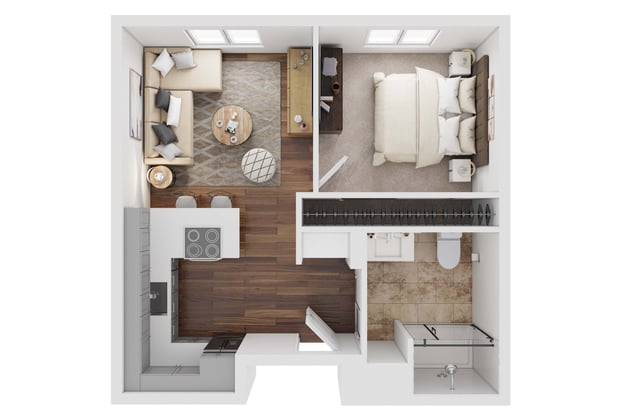 Cedarhurst Hamburg Assisted Living One Bedroom Floor Plan
