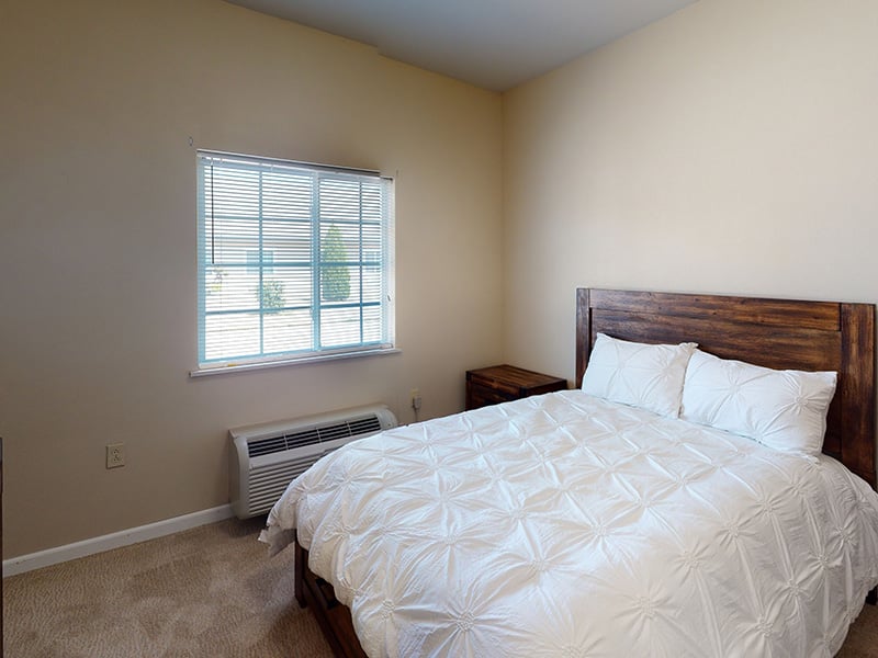 Bathroom of a senior apartment at Cedarhurst of Highland, built with accessibility features to support residents