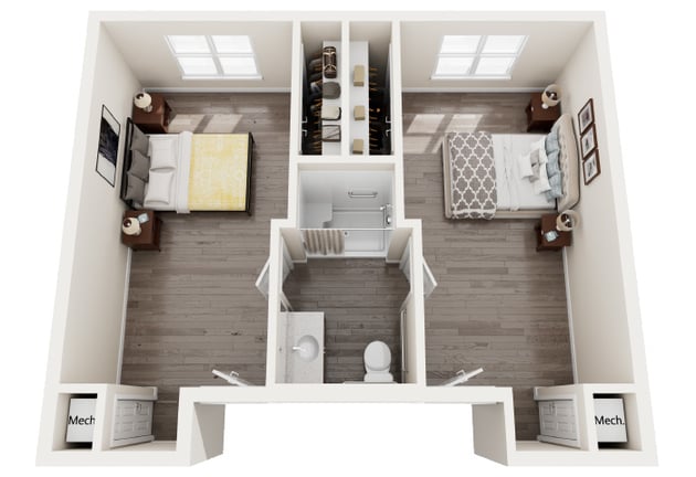Cedarhurst of Jacksonville - Memory Care Semi-Private Suite Floor Plan