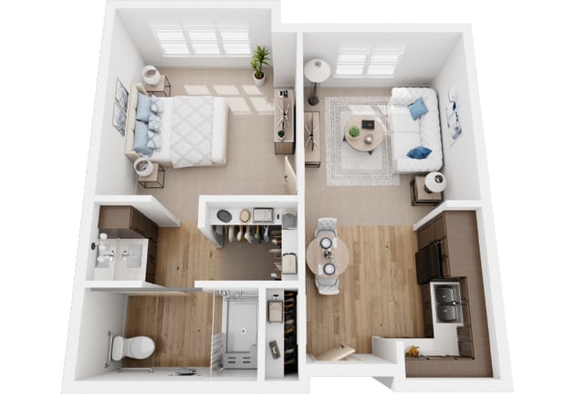 Cedarhurst of La Vista - Assisted Living One Bedroom Apartment Floor Plan